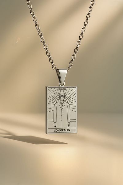 ArtinArt Son of Man - René Magritte Tarot Card |   316L Steel Necklace