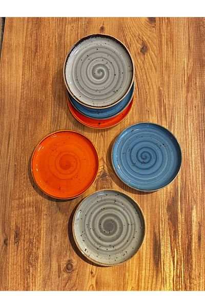 ColorCraft 6-Piece Porcelain Cake Plate Tulu Porcelain Set 17 cm