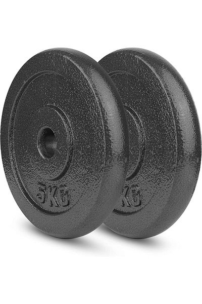 Delta Power Delta Power Cast Iron Weight Plates - Perfect Weight Set for Bodybuilding and Powerlifting 2 x 5kg