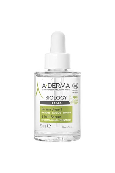 A-DERMA Ser hidratant 3 în 1 Biology Hyalu A-Derma, 30 ml