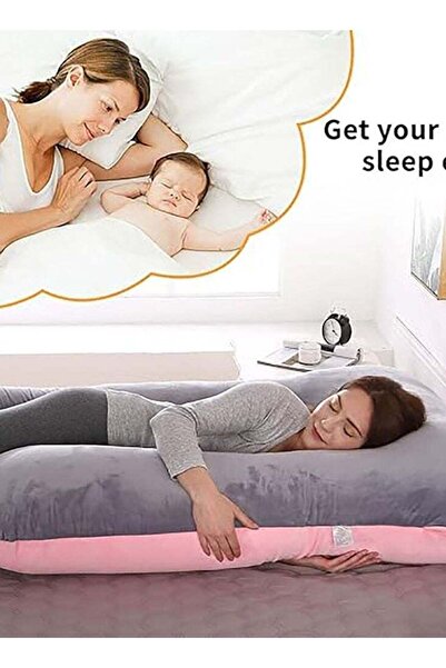 molody G-Shaped Pregnancy and Breastfeeding Pillow with Removable Velvet Cover