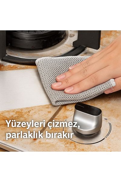 obrigado 4-Piece Cleaning Cloth Stainless Steel Wire Dishwashing Cloth Sponge Oven Cooker Pan Cleaner Cloth