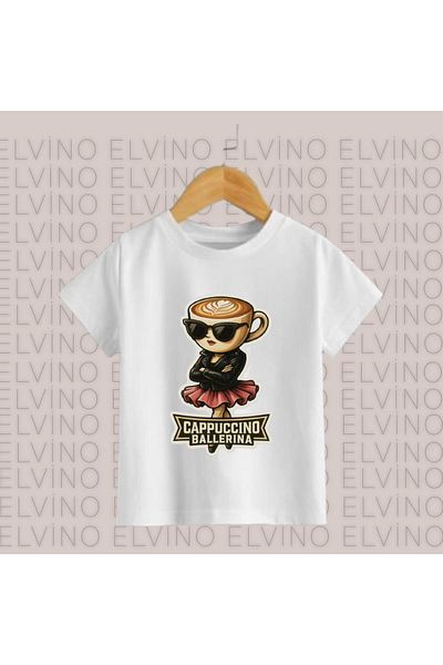 Elvino Tricou pentru copii din bumbac cu decolteu unisex oversize cu caractere Braınrot italiene