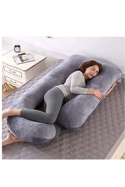molody G-Shaped Pregnancy and Breastfeeding Pillow with Removable Velvet Cover