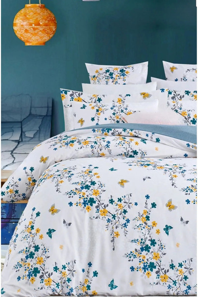Sheri Home Tekstil Yeni Lastikli Çarşaflı Bahar Çift Kişilik Nevresim Takımı ...