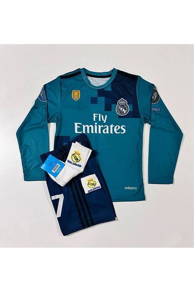 After Party Cristiano Ronaldo Turquoise Rovestra Παιδική φανέλα με μακρύ μανίκι 4 τεμαχίων (ARMALI SET) vs αθλητικό μπλουζάκι AG