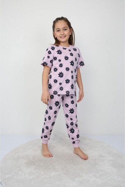 Fidekids طقم صيفي بناتي بأكمام قصيرة وشورت % قطن