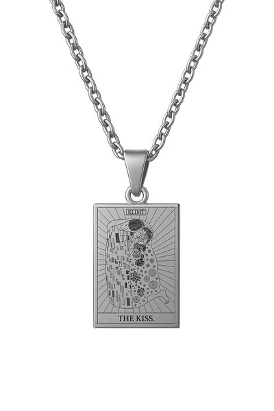 ArtinArt The Kiss - Gustav Klimt Tarot Card |   316L Steel Necklace