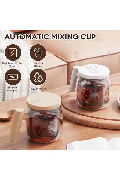 DVINA Automatic Mixing Cup for Coffee and Drinks - 400ml | Rechargeable