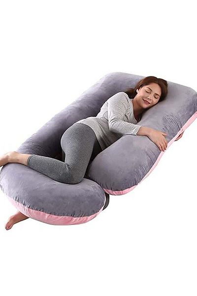 molody G-Shaped Pregnancy and Breastfeeding Pillow with Removable Velvet Cover