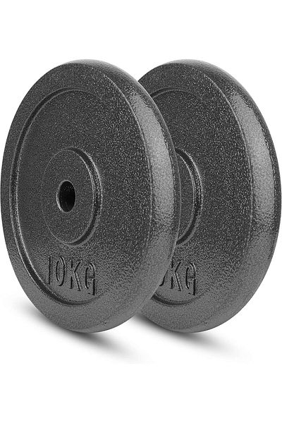 Delta Power Delta Power Cast Iron Weight Plates - Perfect Weight Set for Bodybuilding and Powerlifting 2 x 10kg