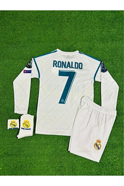 After Party R.Madridd Cristiano Ronaldo Kiev Uzun Kol Şampiyonlar Ligi Finali Çocuk Forması 4'lü (ARMALI) AG