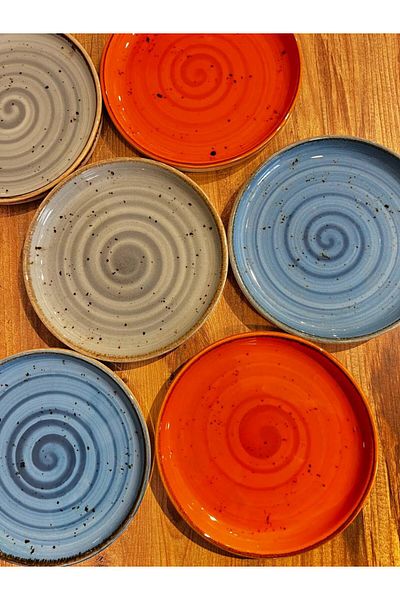 ColorCraft 6-Piece Porcelain Cake Plate Tulu Porcelain Set 17 cm