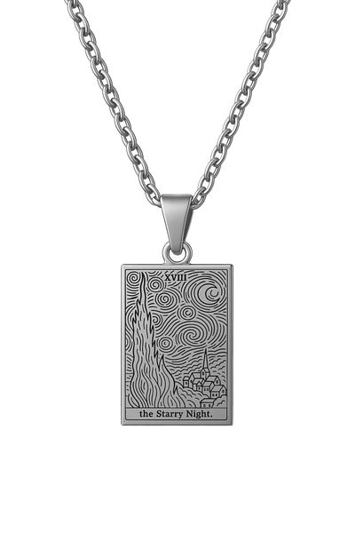 ArtinArt The Starry Night - Van Gogh Tarot Card |   316L Steel Necklace