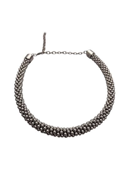 Smyrna Silver Plated Zamak Necklace (Ball Weave Necklace)