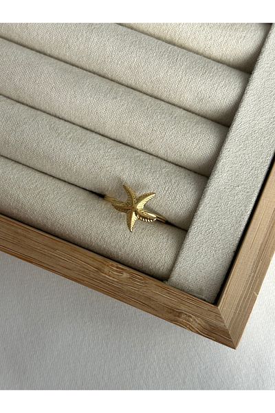 ringbox Steel Tarnish Free Starfish Ring
