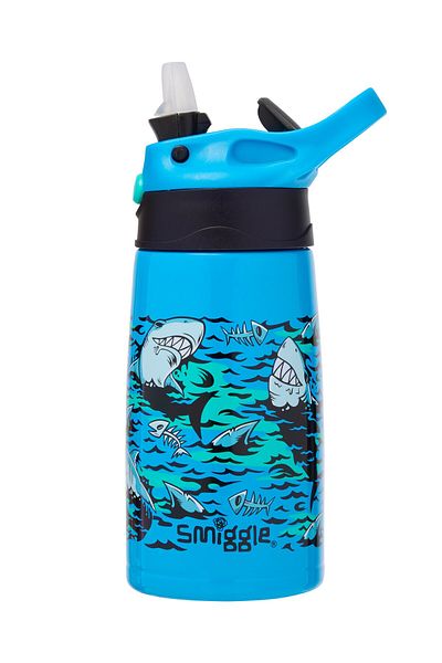 SMIGGLE Shark Detailed Stainless Steel Flip Water Bottle Flask 400ml