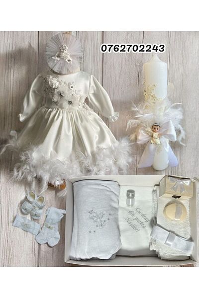 Botez cu Alina Set complet botez fetita Mia- alb