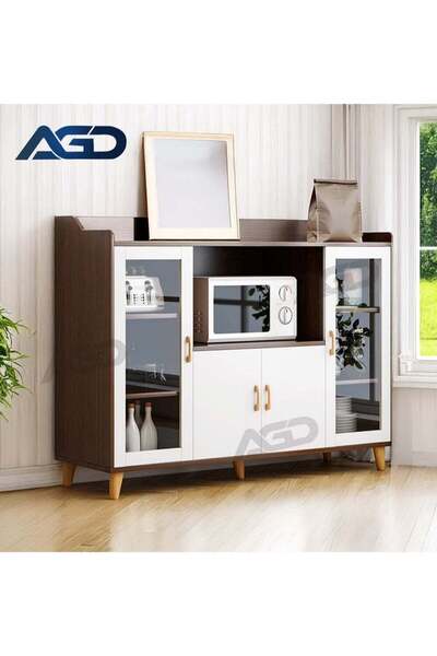 AGD طاولة بوفيه قهوة للمطبخ، تلبي احتياجات التخزين المتنوعة، مع أرفف وأبواب م...