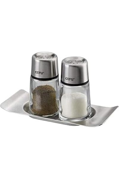 NETWORK ART Gefu Ge33630 Salt/Pepper Shaker, Glass, Transparent, 10.2 X 7.9 X 7 cm