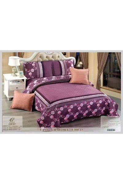 FIONNA.RO 5 Piece Velvet Duvet Cover Set - Mauve With Flowers