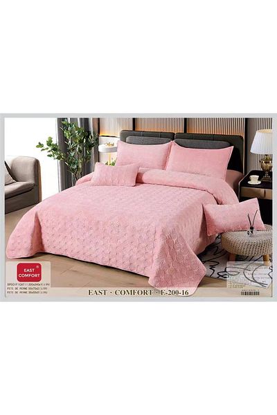 FIONNA.RO 5 Piece Velvet Duvet Cover Set - Pink