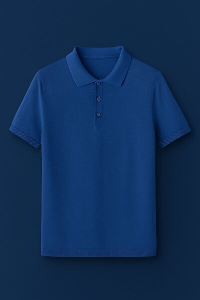 Livio Ferri Ginza Men's Polo Neck Basic Short Sleeve Summer Knitwear T-Shirt