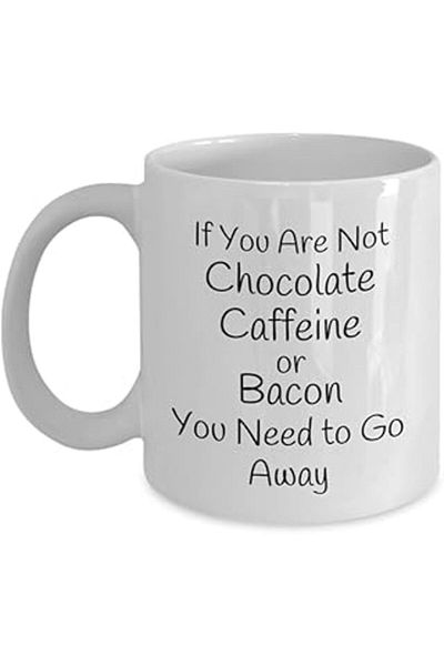 NETWORK ART Print Dore Chocolate Caffeine or Bacon Mug,Funny Coffee Mug,English Mug