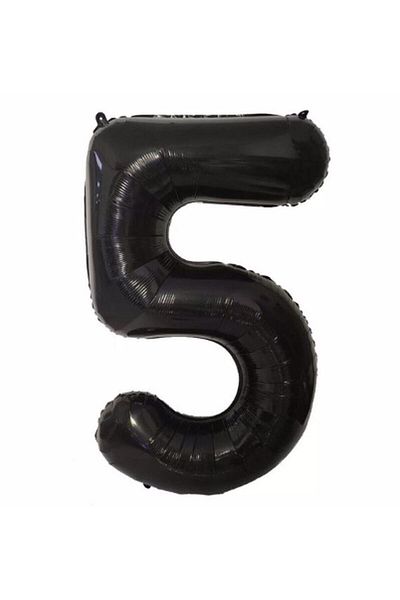 Partifest Number Foil Balloon Black Number Balloon Black 5 Years Balloon 76 Cm Number Balloon Flying Balloon Helium Balloon