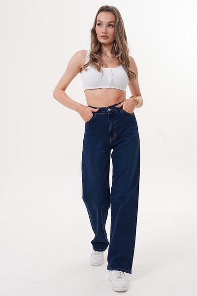 BIG LESSON Women's High Waist Pipe Leg Jeans