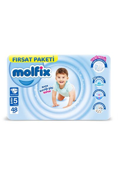 MBB ETİCARET Molfix Baby Diapers Opportunity Package Size 5 11-18 Kg 48 Pieces