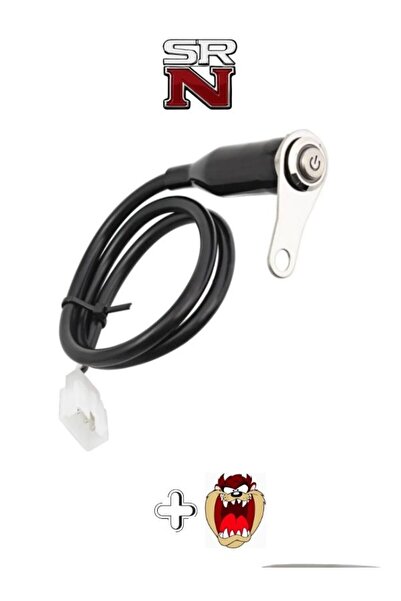 GMS Motosiklet Sis Farı Düğmesi Tekli Ayna Bağlantılı + Tzmanya sticker