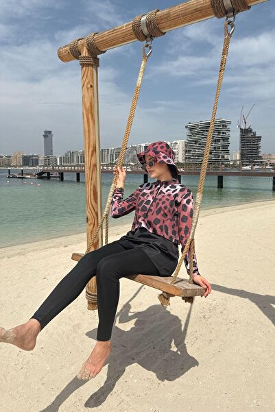 Genel Markalar Croplu Tesettür Mayo Takım Noktalı