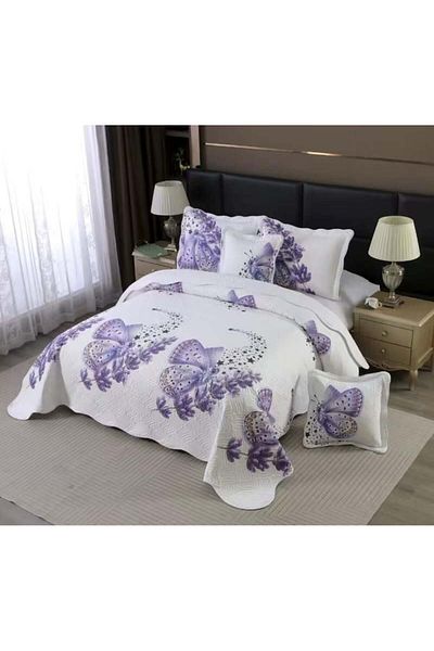 FIONNA.RO 5 Piece Duvet Cover Set - Lavender With Purple Butterflies