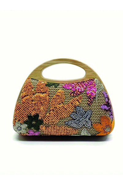 ÇANTA حقيبة سهرة كلاسيكية من مادة PVC مطرزة بالزهور، حقيبة يد أنيقة، حقيبة كت...