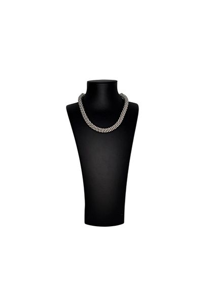 Smyrna Silver Plated Zamak Necklace (Ball Weave Necklace)
