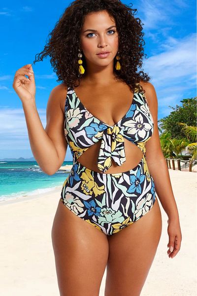 PayBuy Comfortable Patterned Relaxed Cut Plus Size Swimsuit Oversized Size High Comfort All Sizes Elegance