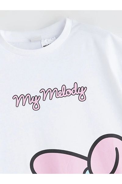 LC Waikiki Lcw Kids White Crew Neck My Melody Printed Girls' T-Shirt