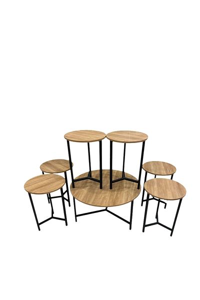 Ch 7-piece wooden table set
