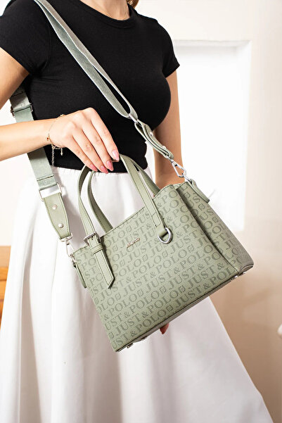 Just Polo Original Women's Green Printed Medium Size Hand and Shoulder Bag P3...