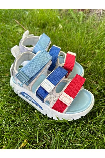 Vicco Size 26-35 Three Stripes Lightweight Non-Slip Sole Girls-Boys Sandals