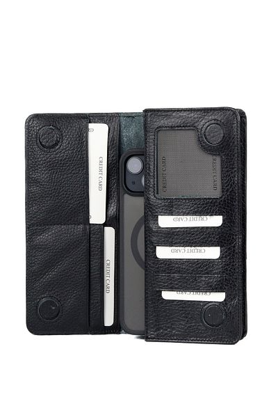 MOLDİVA Genuine Leather Unisex Wallet with Phone Compartment Card Holder Daily Gift