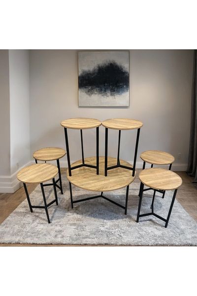 Ch 7-piece wooden table set