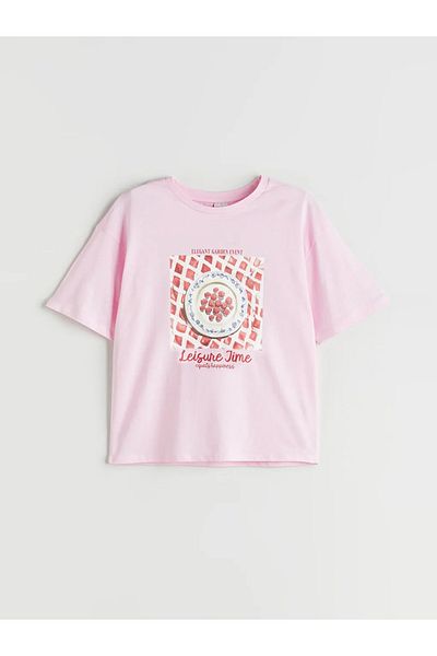 LC Waikiki Lcw Kids Pink Crew Neck Girl's T-Shirt