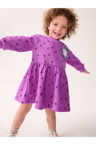 Next Baby Purple Long Sleeve Floral Patterned Dress