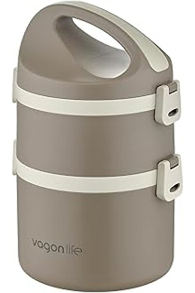 Genel Markalar Vagolife 1800 Ml İki Kat Yuvarlak Paslamaz Çelik Beto Luch Box Yei Esil Sefer Tası-Fflbox40130