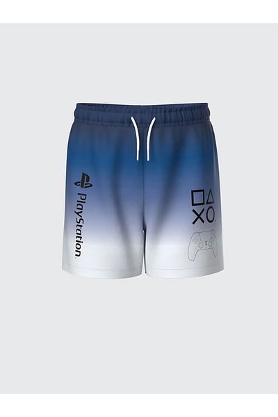 LC Waikiki LCW Kids Navy Blue PlayStation Αγορίστικο μαγιό με στάμπα γρήγορου στεγνώματος με προστασία UV