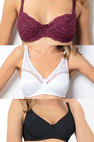 ZENCHES Set de 3 sutien Minimizer Gatherer - zilnic, confortabil