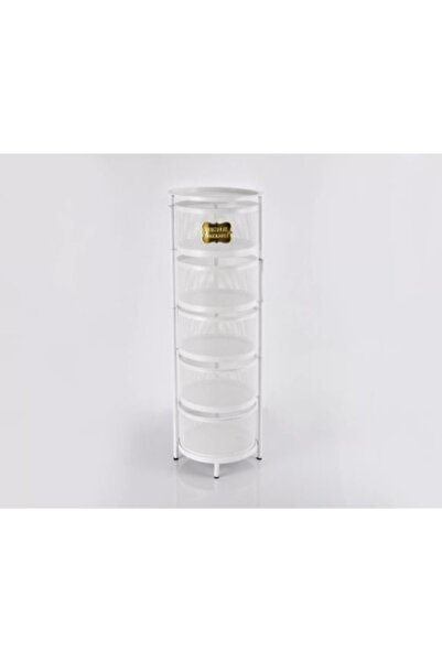 EMFA HOME Beyaz 5 Katlı Katlanabilir Paslanmaz Çelik Sebzelik Raf – Açılır Ka...