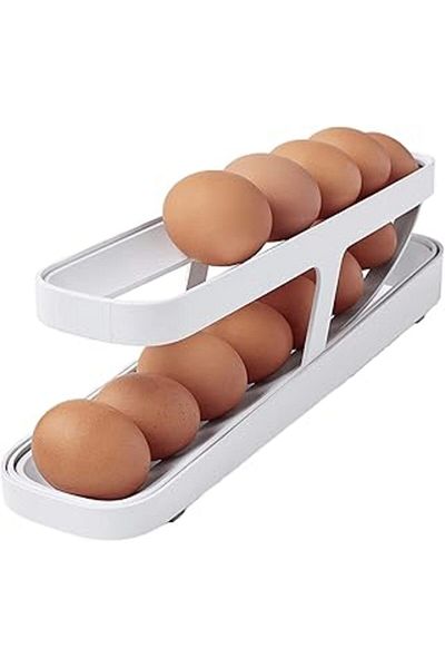 ShopZum Busstier 2 Tier Automatic Egg Incubator - Refrigerator Egg Rack and Storage Container, Kitchen Org
